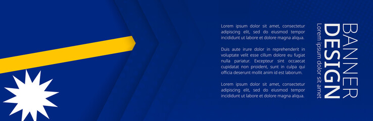 Wall Mural - Banner template with flag of Nauru for advertising travel, business and other.
