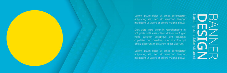 Wall Mural - Banner template with flag of Palau for advertising travel, business and other.