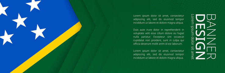 Wall Mural - Banner template with flag of Solomon Islands for advertising travel, business and other.