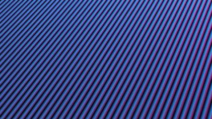 Poster - 3D Rendering of abstract fine metal with zigzag pattern surface and retro purple blue light reflection. For wallpaper background, new modern classy product concept. 
