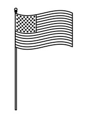 Poster - United states flag emblem symbol in black and white