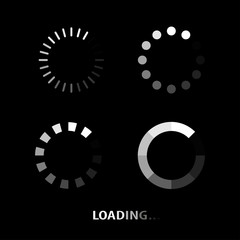 Poster - loader icon vector circle button set. download icon round process. vector