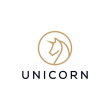 Horse Unicorn Head Logo Vector Icon Illustration Design