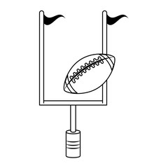 Poster - american football sport game cartoon in black and white