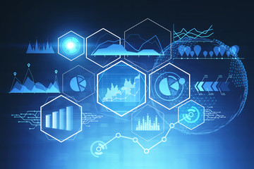 Poster - Digital interface with graphs and data