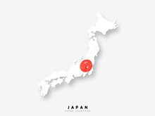 Japan Detailed Map With Flag Of Country