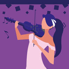 Wall Mural - musician woman violin playing musical