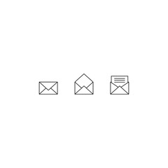 Three versions of thin email vector icons