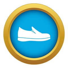 Sticker - Shoes icon blue vector isolated on white background for any design