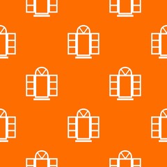 Sticker - Open narrow window frame pattern vector orange for any web design best