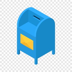 Poster - Blue mailbox icon. Isometric illustration of blue mailbox vector icon for web