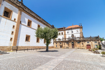 Exterior Facade of Monastery of Santa Clara a Nova (Saint Clare Monastery), monument and historical patrimony. Was built to replace the mediaeval Monastery of Santa Clara