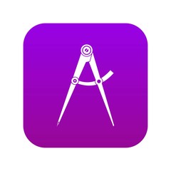 Poster - Compass tool icon digital purple for any design isolated on white vector illustration