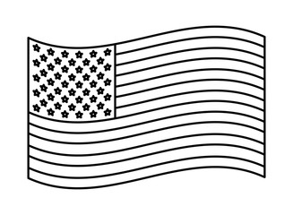 Poster - United states flag emblem symbol in black and white