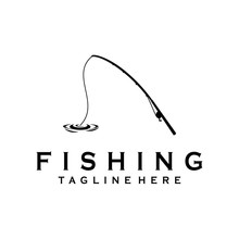 Fishing Rod Minimalist Logo Design