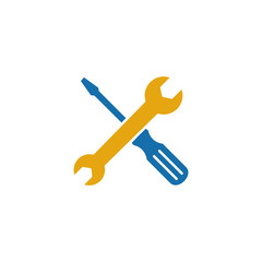 Repair icon vector. Wrench and screwdriver symbol