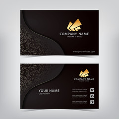 Luxurious businesscard with sparkling spots, vector illustration