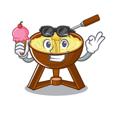 Sticker - With ice cream cheese fondue with in mascot shape