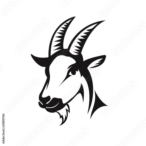 Fotomural head goat front view drawing art logo design inspiration