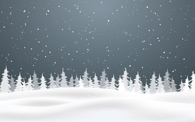 Wall Mural - christmas background of falling snow. winter night. xmas card design vector illustration