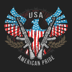 EAGLE USA FLAG AND WEAPON VECTOR 