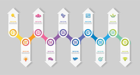 Poster - Vector Infographic Design Template with Options Steps and Marketing Icons can be used for info graph, presentations, process, diagrams, annual reports, workflow layout. Vector Illustration