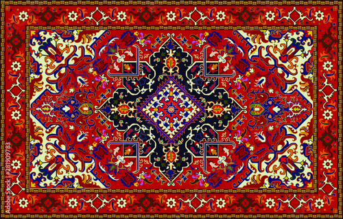Photographie Persian carpet original design, tribal vector texture