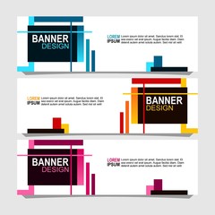 Wall Mural - Bundle of 18 Vector abstract design banner web template.