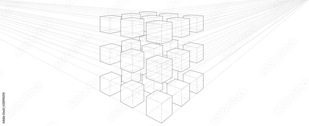 Two Point Perspective Drawing Tutorial Stock Photo | Adobe Stock