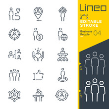 Lineo Editable Stroke - Business People Line Icons
