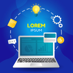 Poster - Vector creative illustration of process or  business planning  banner with elements graphic.