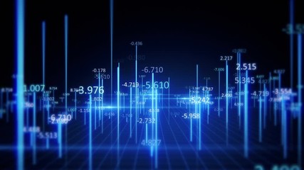 Wall Mural - digital data stream blue