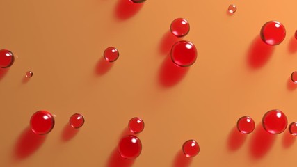 Poster - 3d render of water or glass bubbles. Abstract simple background with drops.