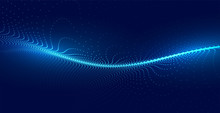 Blue Techno Particle Wave Light Background