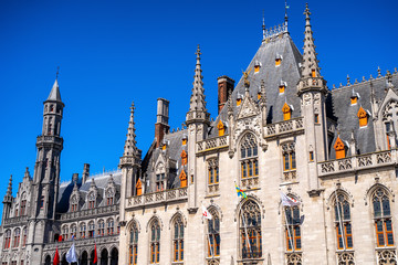 Wall Mural - Bruges City Hall (Brugge) old town in Belgium, Europe