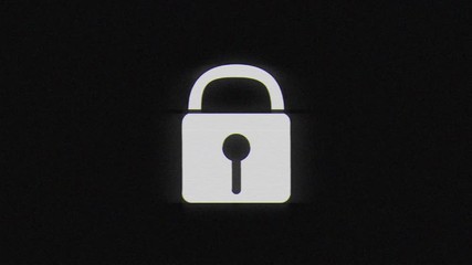 Poster - Lock in glitch effect mp4 video on dark background