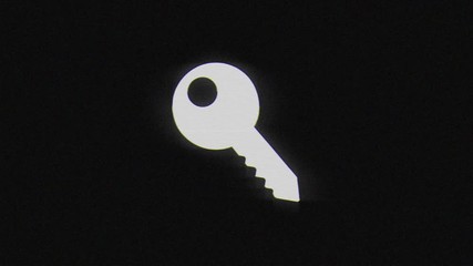 Poster - Web key in glitch effect mp4 video on dark background
