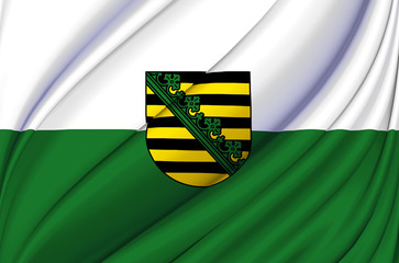 Wall Mural - Saxony waving flag illustration. Federal state of Germany. Perfect for background and texture usage.