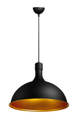 isolated suspended ceiling lamp, made of painted metall