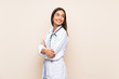 © luismolinero - Young doctor woman over isolated background laughing