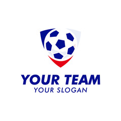 soccer ball logo team with emblem logo template