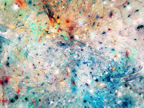 blue abstract fractal background 3d rendering illustration