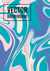 Wall Mural - marble pastel texture. vector abstract background a4. fluid art. liquid mixed paint colors pink, blu