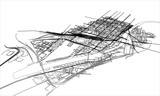 Fototapeta Sport - Outline city concept. Wire-frame style