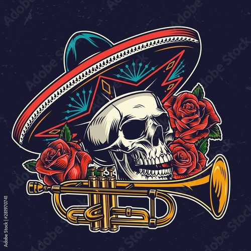 Mexican Day of Dead colorful concept
