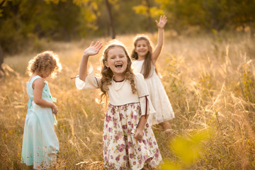 two young girls in the park. Children in the park