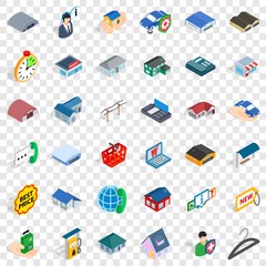 Poster - Window icons set. Isometric style of 36 window vector icons for web for any design