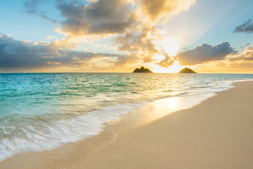 Beautiful Sunrise at Lanikai Beach in Kailua