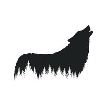 Forest Wolf Silhouette