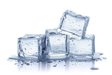 Ice Cubes, Isolated On White Background